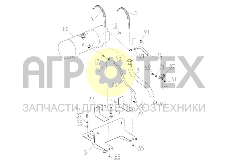 Установка бачка расширительного (S300.05.07.400) (№80 на схеме)